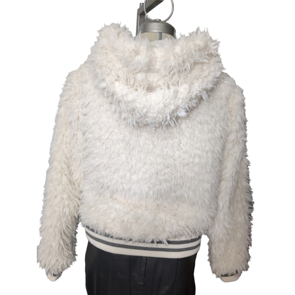 Aeropostale Ivory Faux Bomber Hoodie Jacket Size XS /TP. - Picture 3 of 11